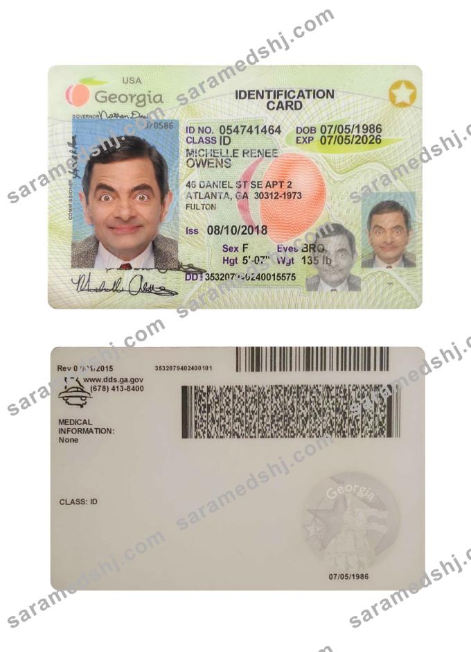 USA Georgia ID card 2018-present